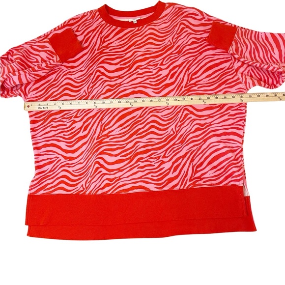 Cabana by Crown & Ivy Women's Crewneck Sweatshirt Oversized Zebra Print Size L - Picture 6 of 8